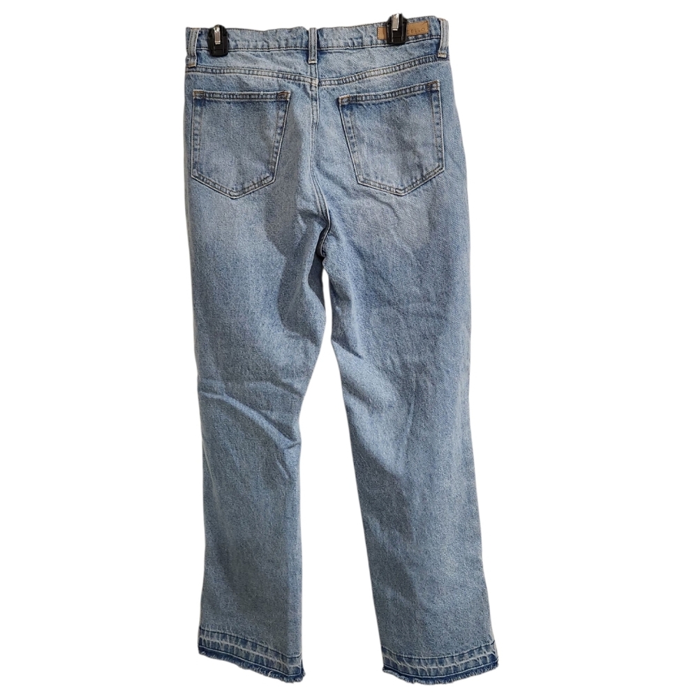 Cello Jr Womems Sz 9 Jeans Distressed  Straight Leg Split Hem High Rise Light - Picture 2 of 12